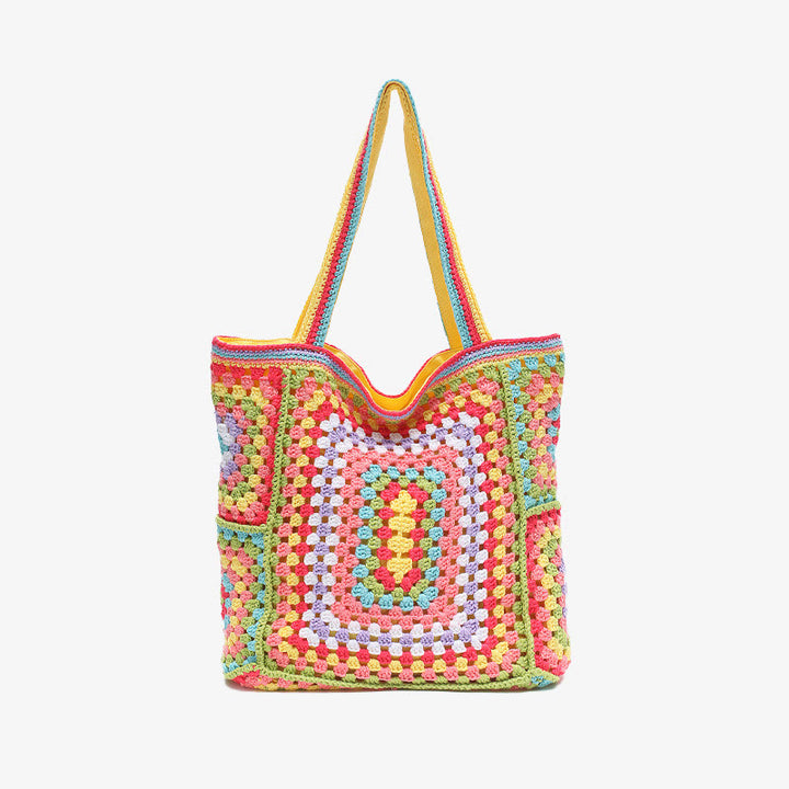 Vintage Tote für Frauen tragbare Pendlertasche handgestrickte Schultertasche