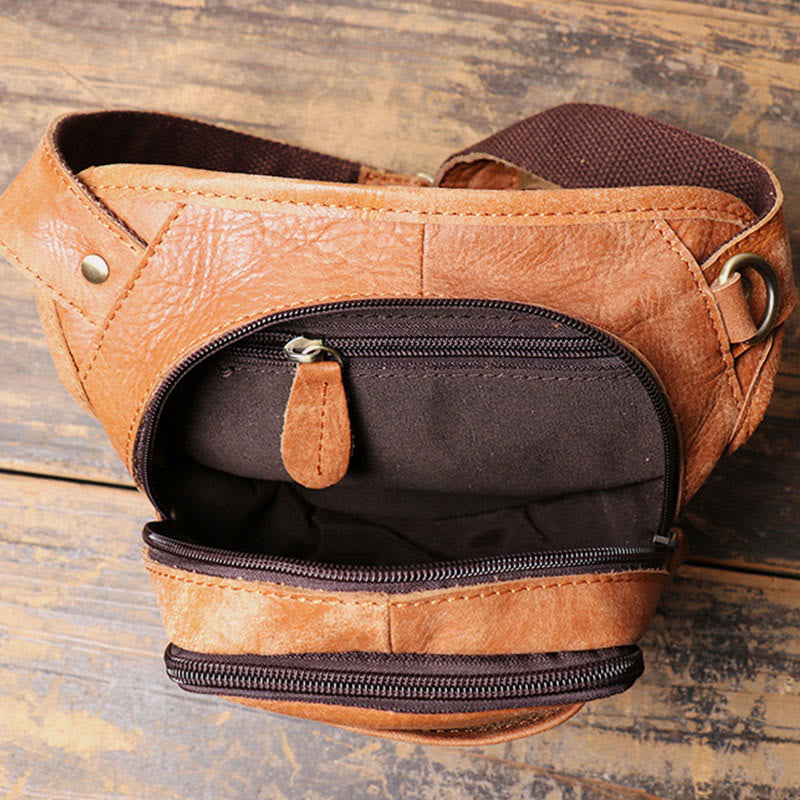 Gürteltasche für Herren aus Leder für Outdoor-Sportarten, multifunktionale Telefontasche