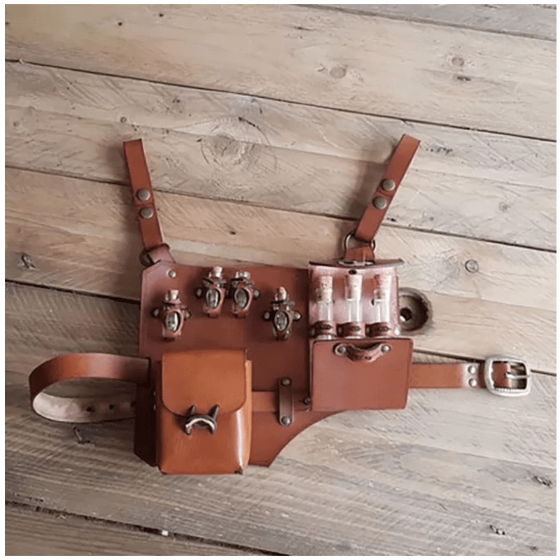 Gürteltasche für Damen, für Outdoor-Camping-Kostüm, Leder, Hüfttasche