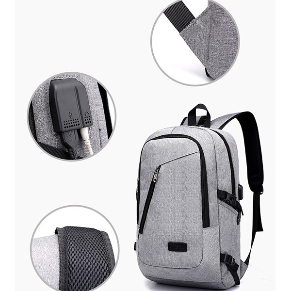 Diebstahlsicherer Reise-Business-Rucksack mit Schloss und USB-Ladeanschluss
