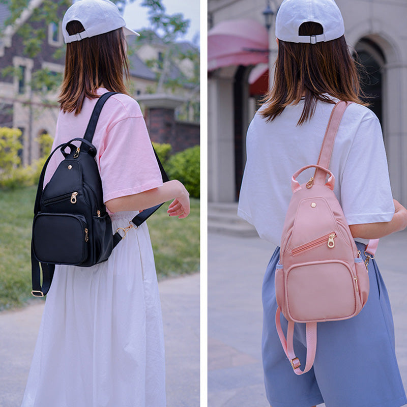 Umwandelbare Schultertasche für Damen, leicht, lässig, Mini-Rucksack, Brusttasche