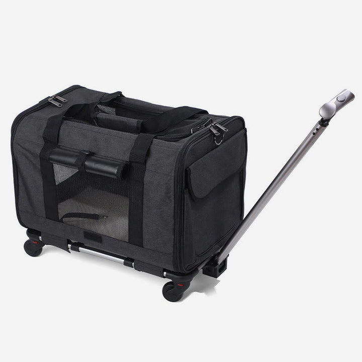 Rolling Pet Carrier Faltbare atmungsaktive Zugstange Haustiertasche