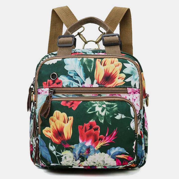 Multifunktionaler wasserdichter Rucksack mit Blumendruck, Wickeltasche mit Blumenmuster, Umhängetasche 