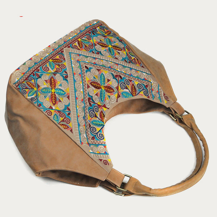 Tote für Frauen Reise ethnischen Stil Muster Leder Schultertasche