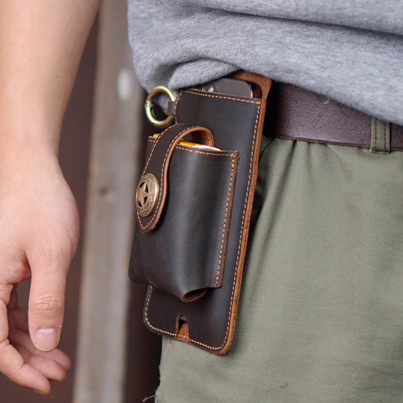 Echtes Leder Telefon Holster Universal Handy Halter Mit Gürtel Schleife