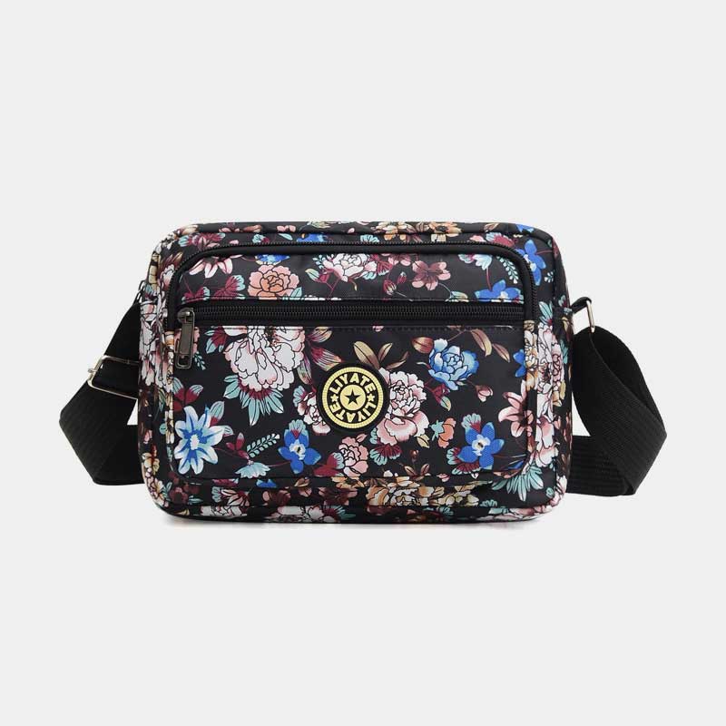 Große Kapazität Bedruckte, robuste Schultertasche aus Nylon mit Umhängetasche