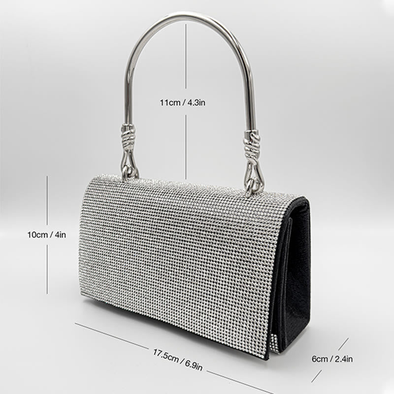 Abendtasche für Damen Glitzer Diamant Leder Leichte Handgelenktasche