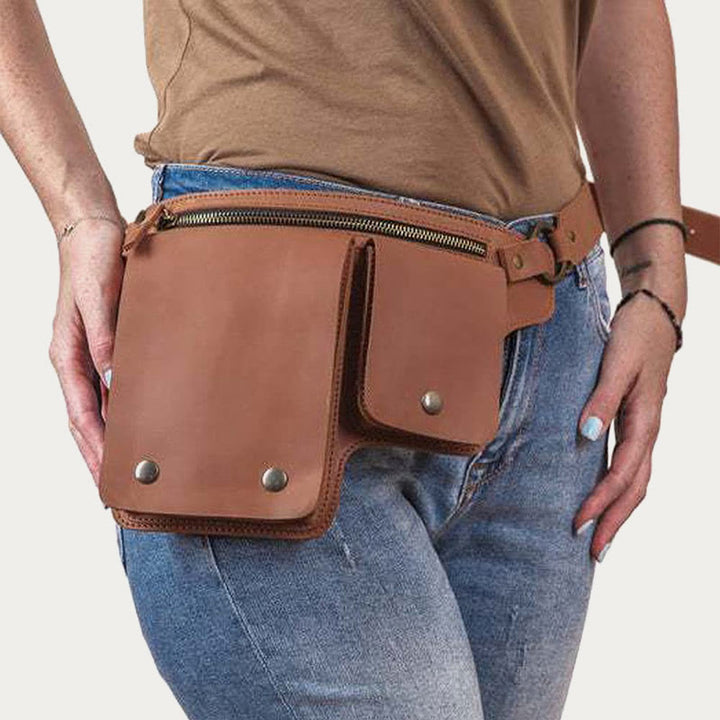 Gürteltasche für den täglichen Gebrauch, Mehrere Retro-Gürteltasche aus Leder