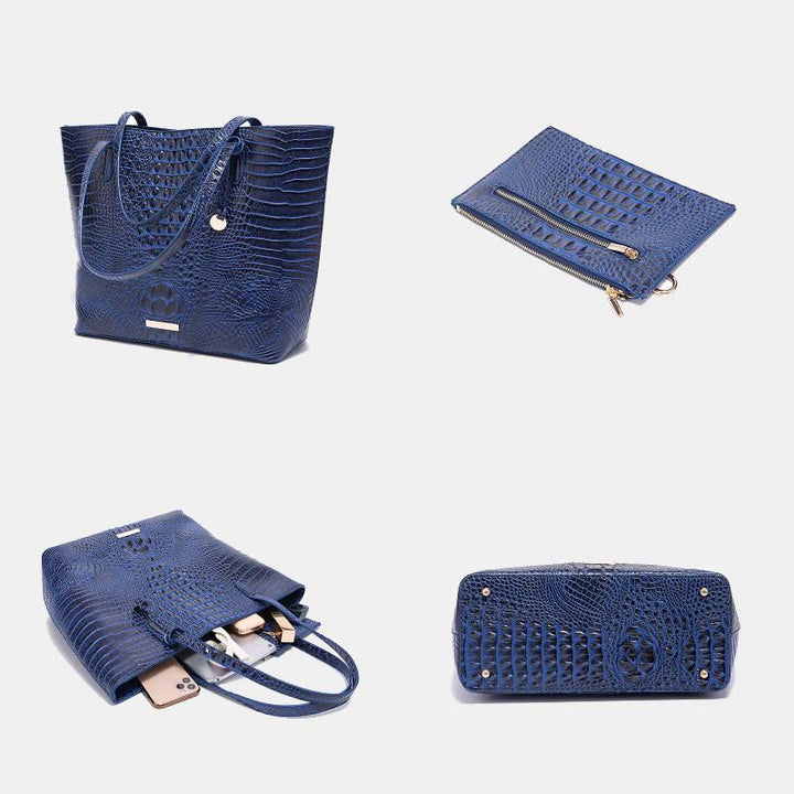 Tragetasche für Damen, tägliches Retro-Taschenset mit Krokodilmuster