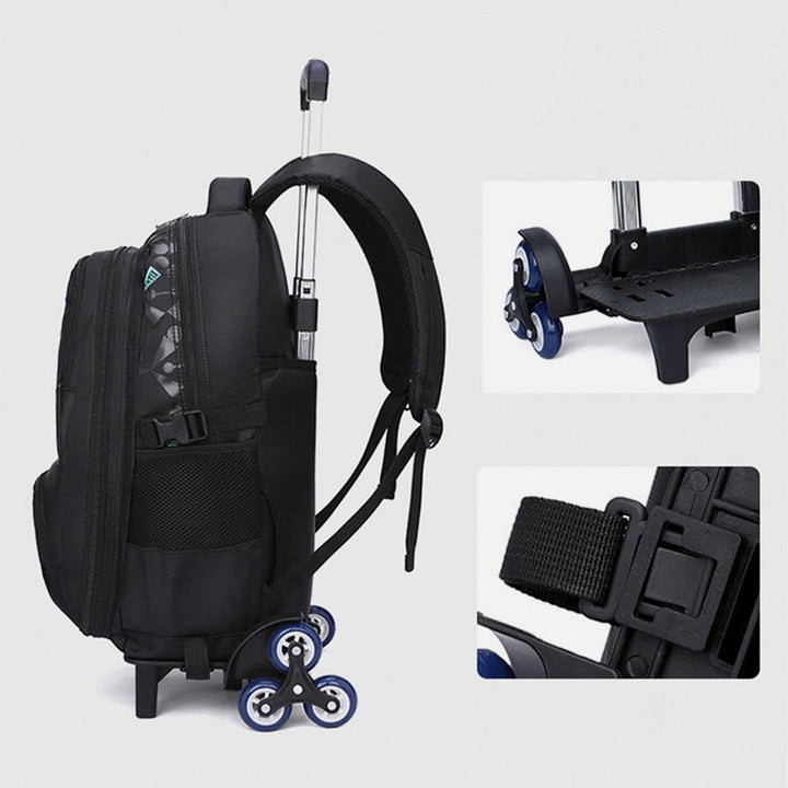 Rolling Wheels Rucksack Multifunktionale Reise-Büchertasche für Teenager Studenten