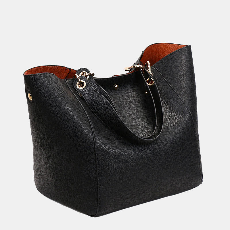 Klassische Tragetasche für Damen, einfarbig, Set mit Pendlertaschen für Büro und die Arbeit