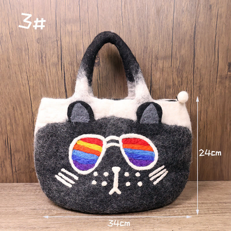 Handgemachte handgemachte Katze Wollfilz Handtasche