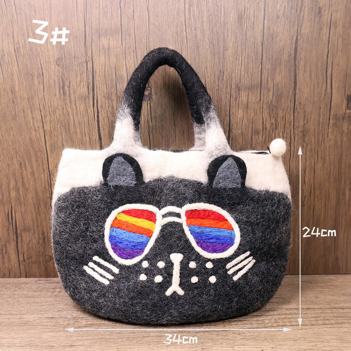 Handgemachte handgemachte Katze Wollfilz Handtasche