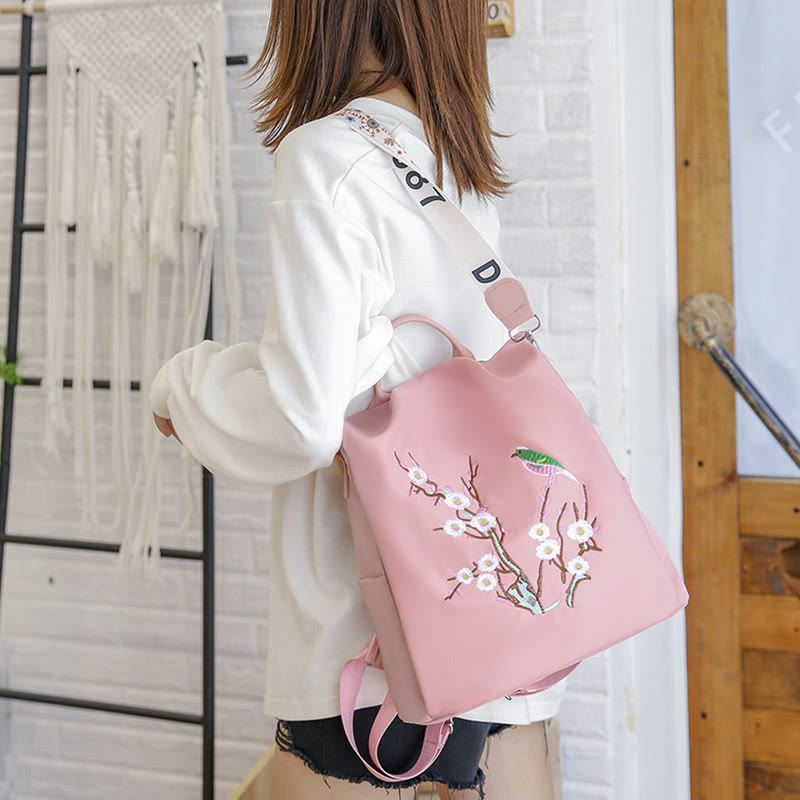 Rucksack für Damen, große Kapazität, Outdoor-Stickerei, Freizeit-Tagesrucksack