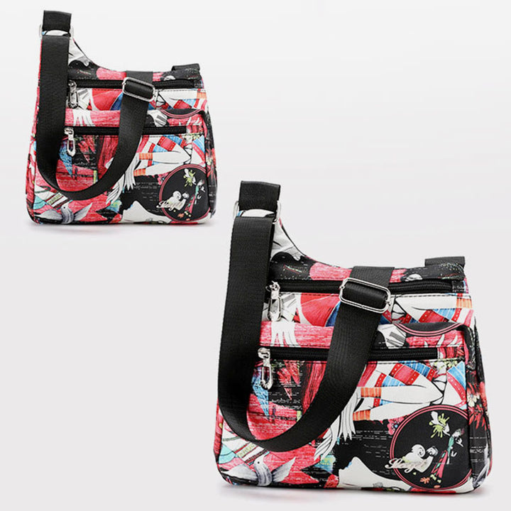 Umhängetasche für Damen aus Nylon mit Folk-Custom-Ethno-Druck