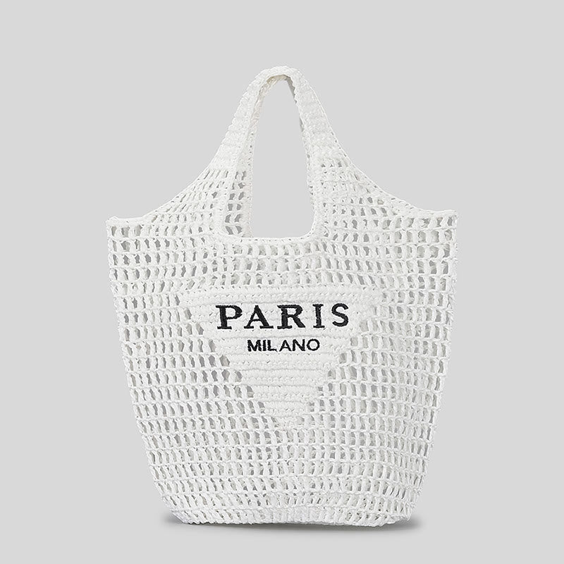Strandtasche für Damen, gestrickte Retro-Handtasche mit ausgehöhlter Öffnung - Weiß - Stil A - image 30