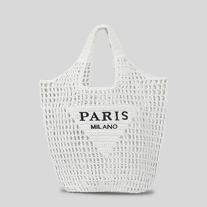Strandtasche für Damen, gestrickte Retro-Handtasche mit ausgehöhlter Öffnung - Weiß - Stil A - image 30