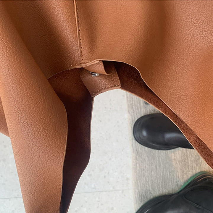 Große Tragetasche aus weichem Leder mit einzelner Schulter für Damen im Business-Stil