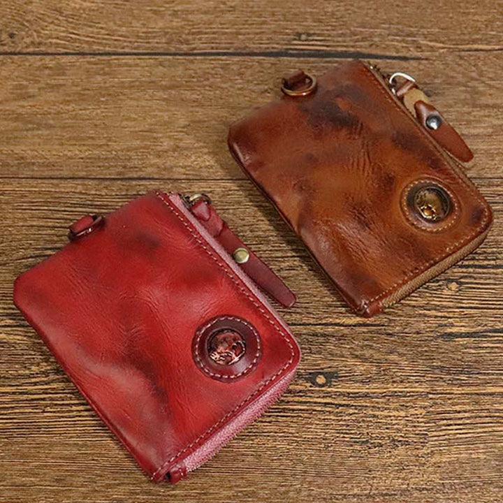 Geldbörse für Herren, multifunktional, weiches Leder, Vintage, täglicher Reißverschluss - image 6