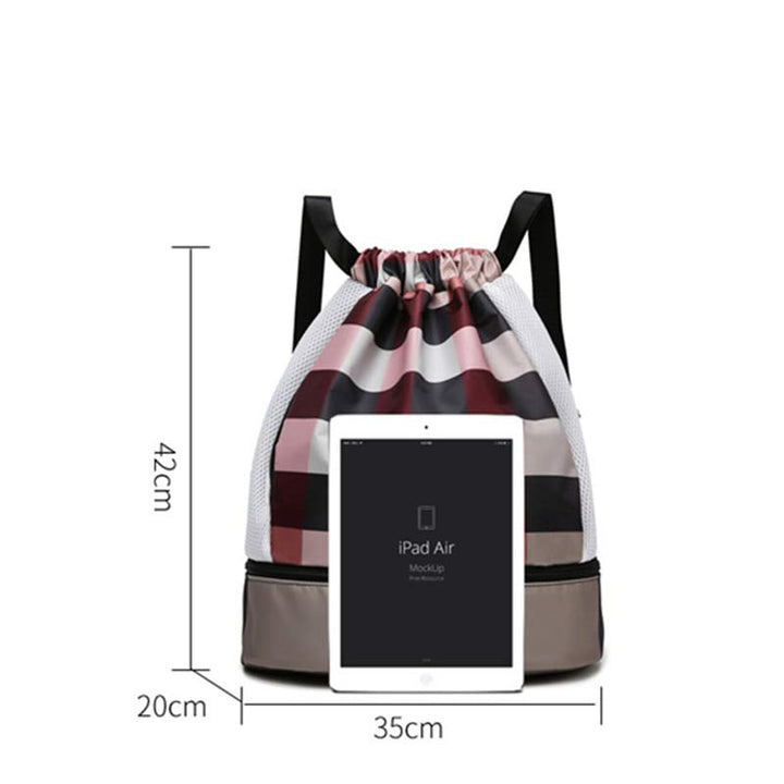 Wasserdichter Kordelzug-Rucksack, Sportsack, Mini-Reise-Tagesrucksack mit Schuhfach