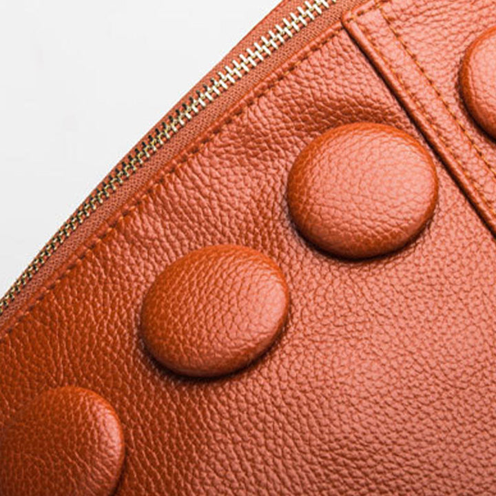 Einfarbiger Lederrucksack für Damen und Jugendliche