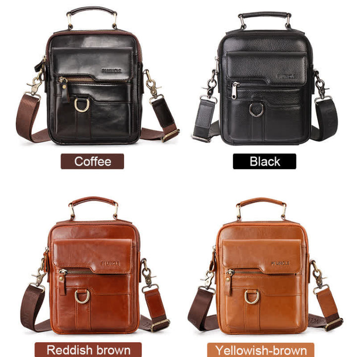 Umhängetasche aus echtem Leder, Vintage-Umhängetasche, Messenger-Handtasche für Herren