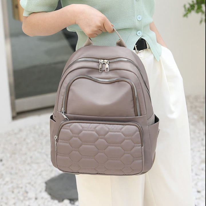 Gesteppter Nylon-Rucksack, stilvoller, einfarbiger Reise-Tagesrucksack für Damen