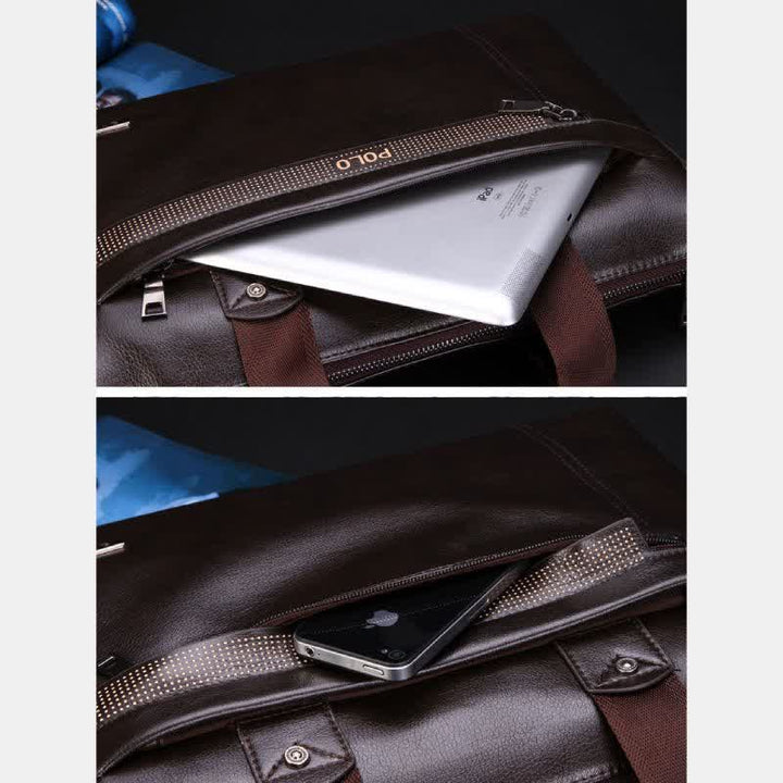 Herren Business Aktentasche Laptop Schultertasche Leder Messenger Bag