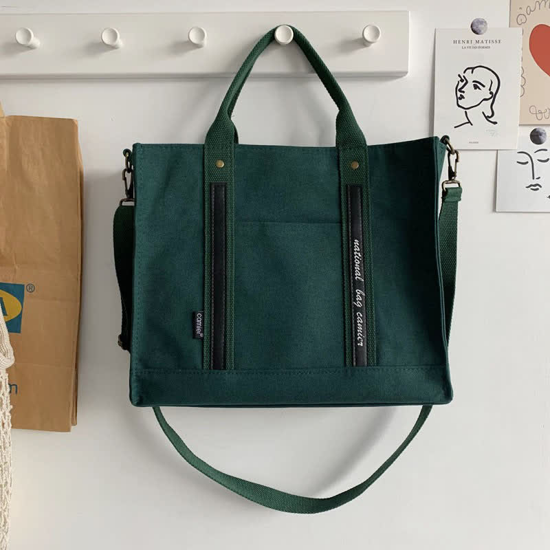 Laptop Tote Handtasche Canvas Schultertasche Aktentasche für Reisen Büro Schule