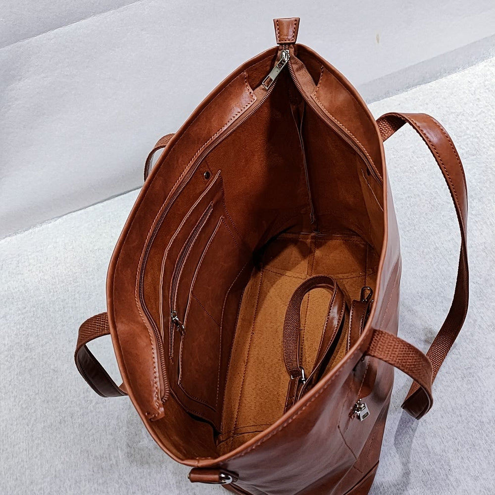 Retro Damen Umhängetasche aus weichem veganem Leder, Umhängetasche für Reisen - image 1