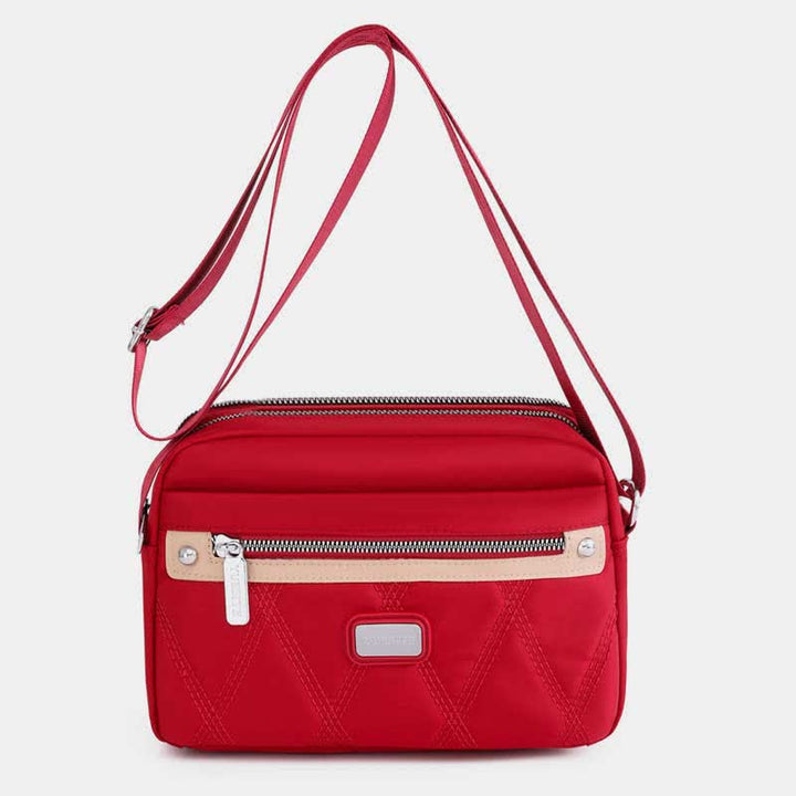 Wasserdichte Umhängetasche für Damen, Doppelreißverschluss, Nylon, Handtasche, Schultertasche