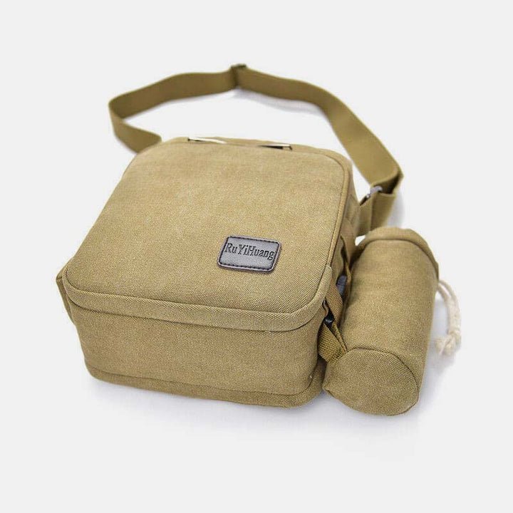 Vintage Canvas Crossbody Tasche für Herren Multifunktionaler Tagesrucksack Schultertasche