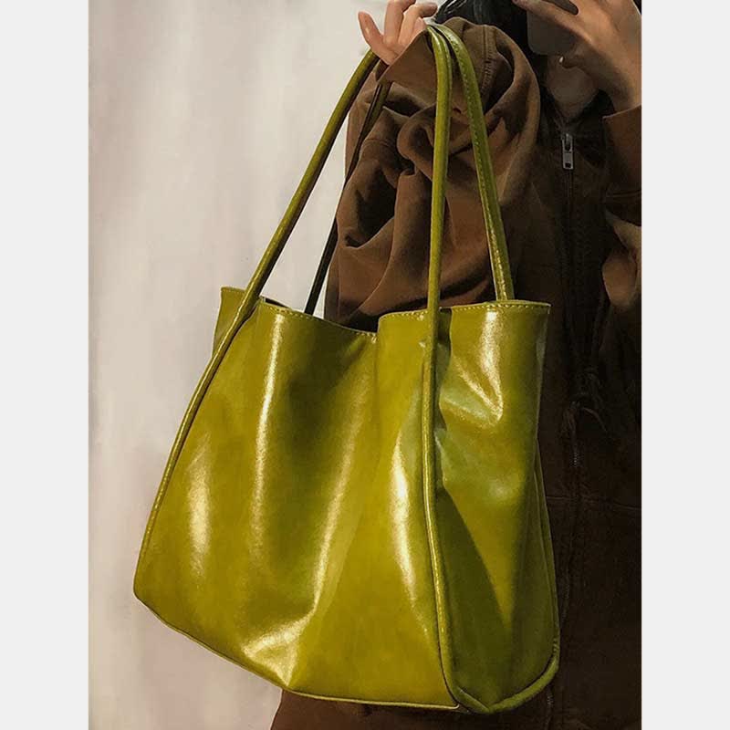 Tragetasche für Damen, großes Fassungsvermögen, Leder, Schultertasche, Handtasche