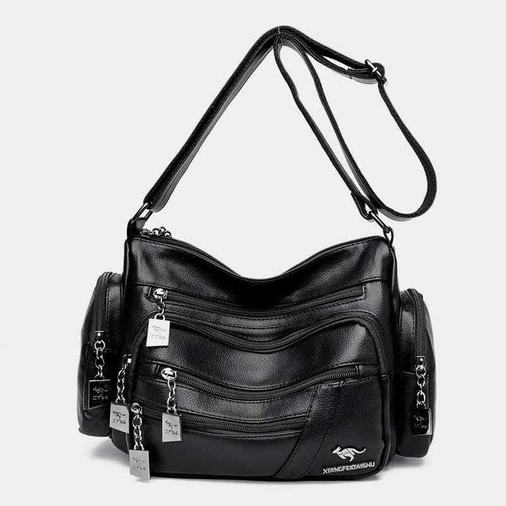 Umhängetasche aus Leder mit schweren Taschen und großer Kapazität, Tagesrucksack, Schultertasche