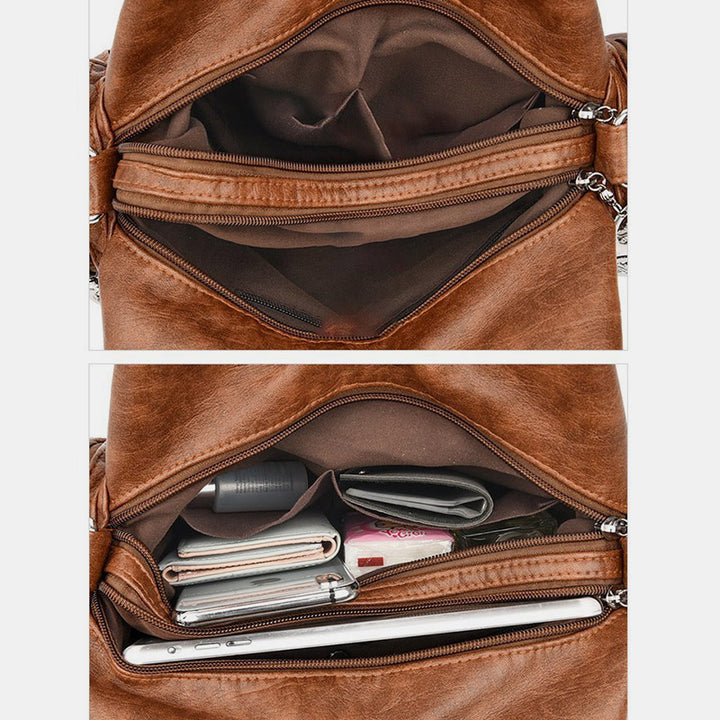 Vintage Echtleder Elegante Multifunktionale Handtasche