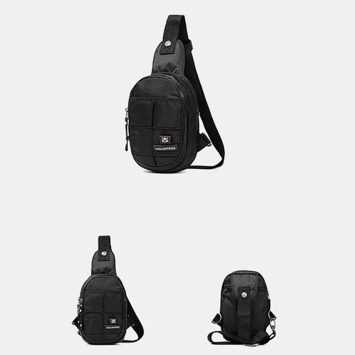 Outdoor-Sport-Sling-Brusttasche aus Segeltuch mit Doppelreißverschluss, für Reisen und Wandern