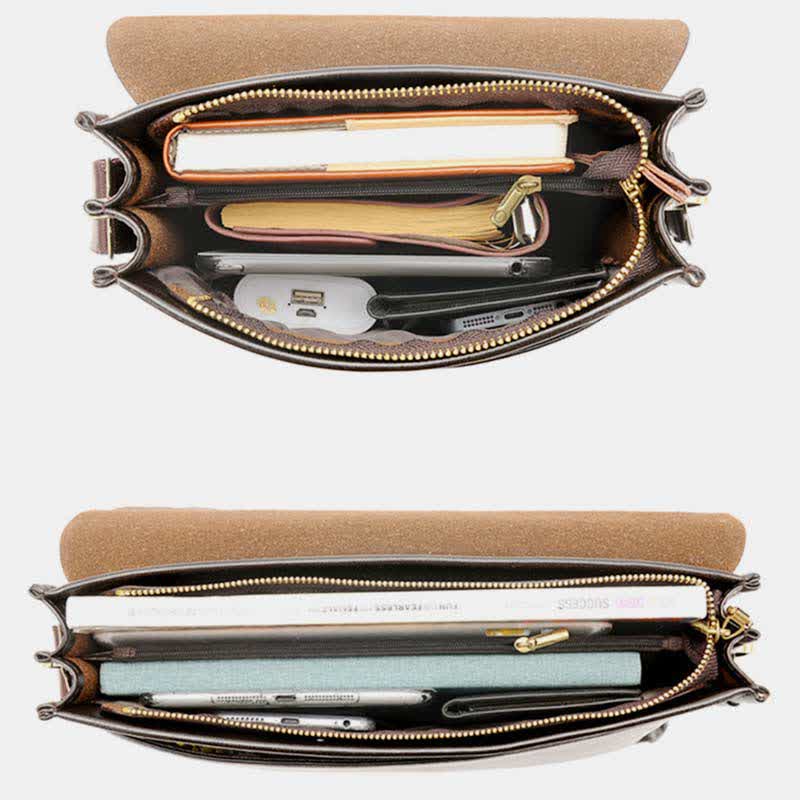 Herren Leder Umhängetasche Messenger Bag Reise Arbeit Business Satchel