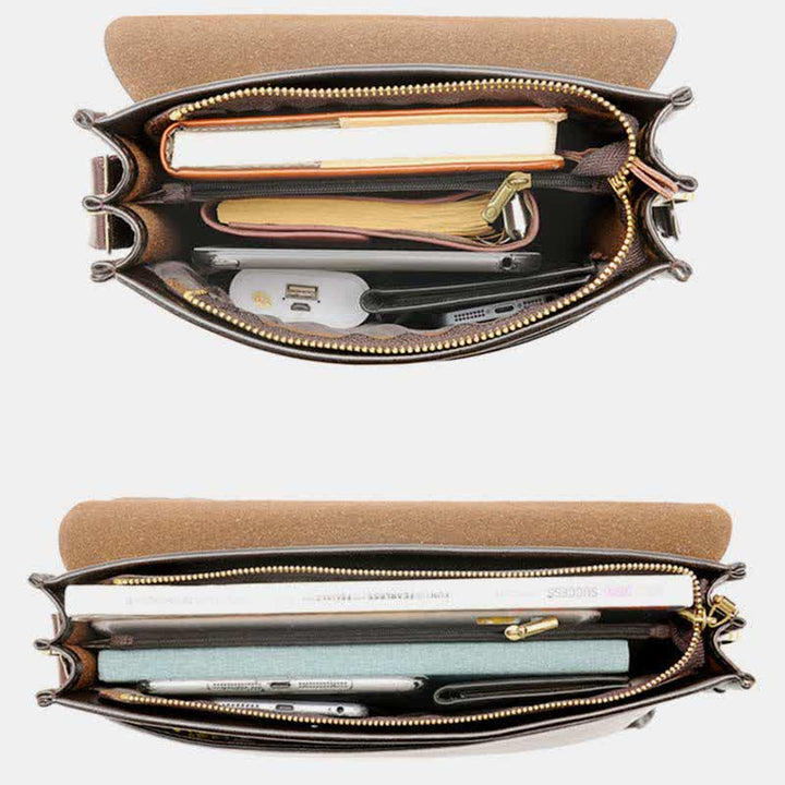 Herren Leder Umhängetasche Messenger Bag Reise Arbeit Business Satchel