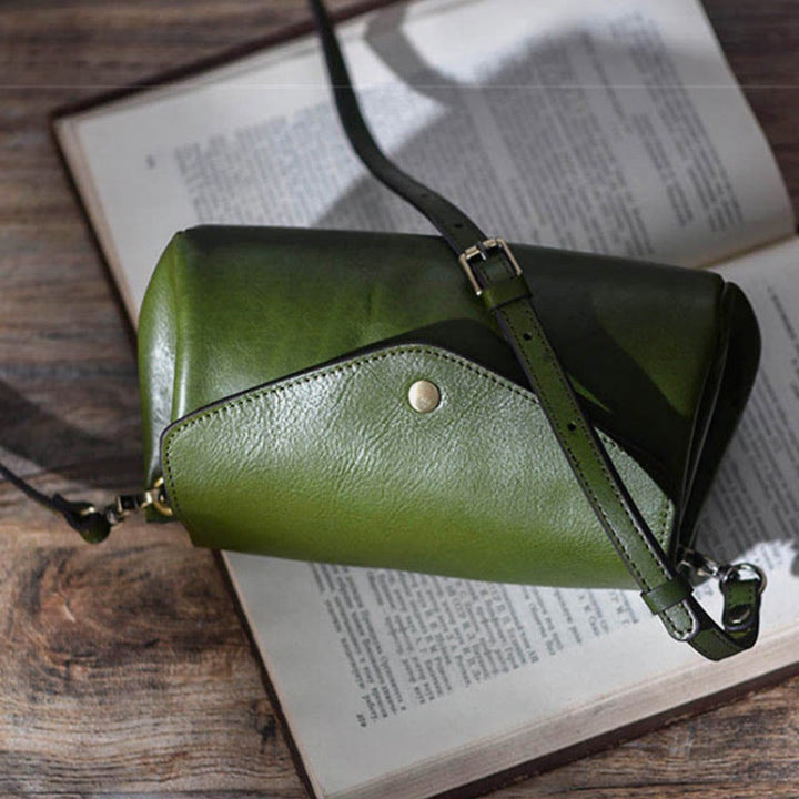 Umhängetasche für Damen, leichte Tasche aus weichem Leder mit mehreren Fächern