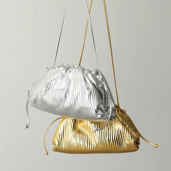 Dumpling Clutch Umhängetasche Cloud Sparkling Metallic Geldbörse für Damen
