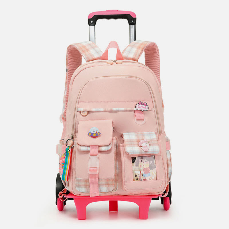Schulrucksack für Kinder mit süßem Muster und Rollen