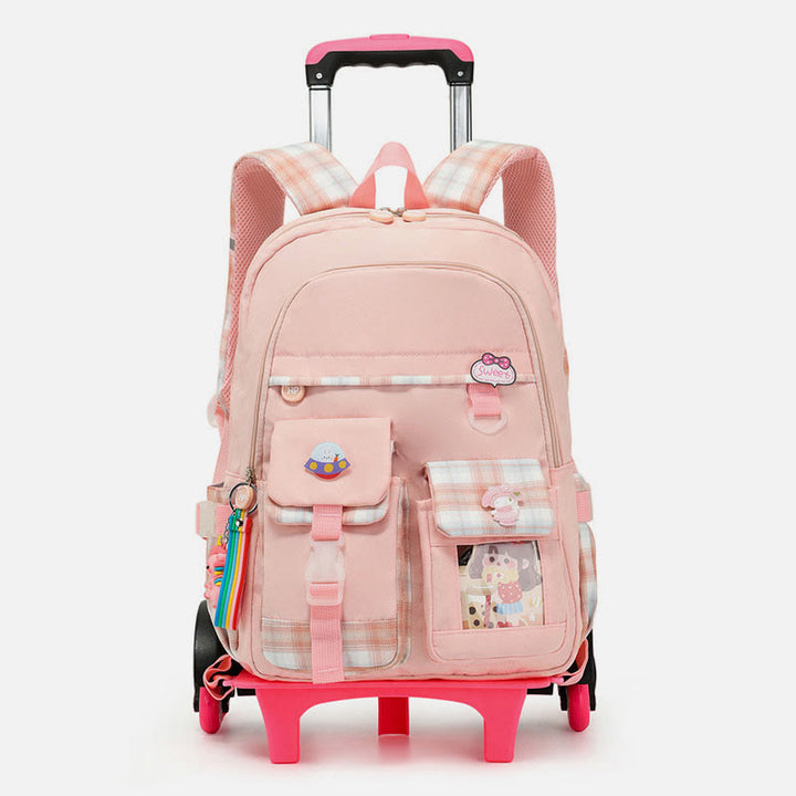Schulrucksack für Kinder mit süßem Muster und Rollen