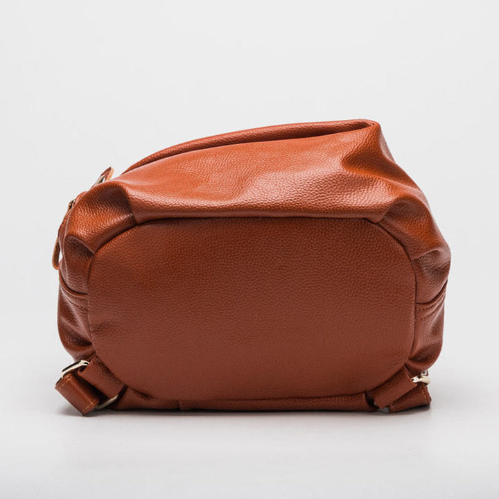 Einfarbiger Lederrucksack für Damen und Jugendliche