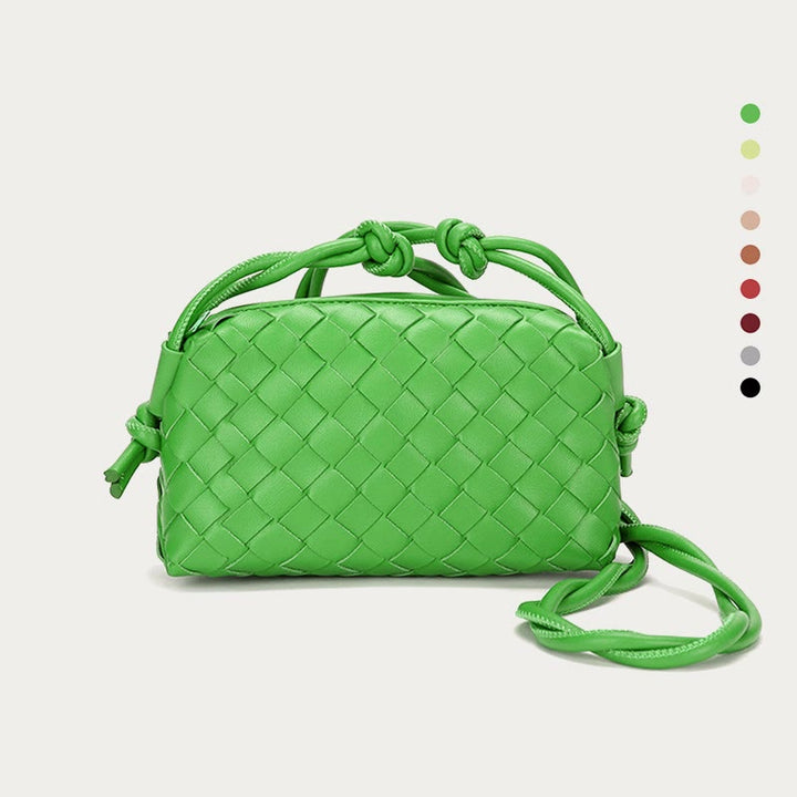Umhängetasche für Damen, gestrickt, mit Karomuster, Handytasche