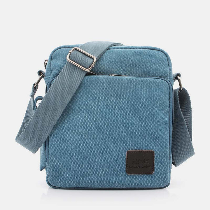 Vintage Canvas Mini Crossbody Umhängetasche Männer kleine Geldbörsen mit Multi-Slot