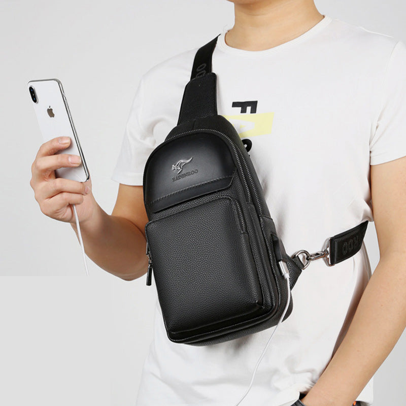 Mehrzweck-Schultertasche, wasserdichter, weicher Umhängerucksack mit USB-Ladeanschluss