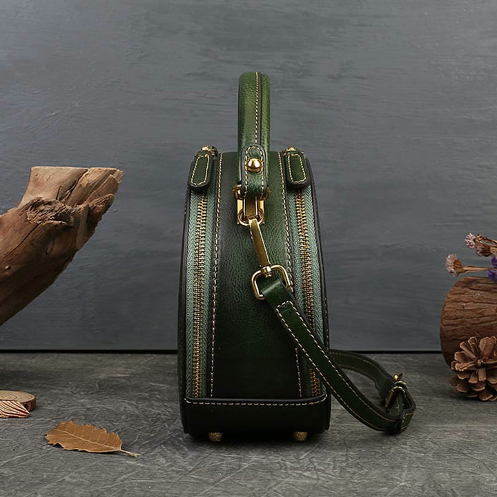 Retro Hase Prägung Handtasche Folk Custom Crossbody Leder Geldbörse