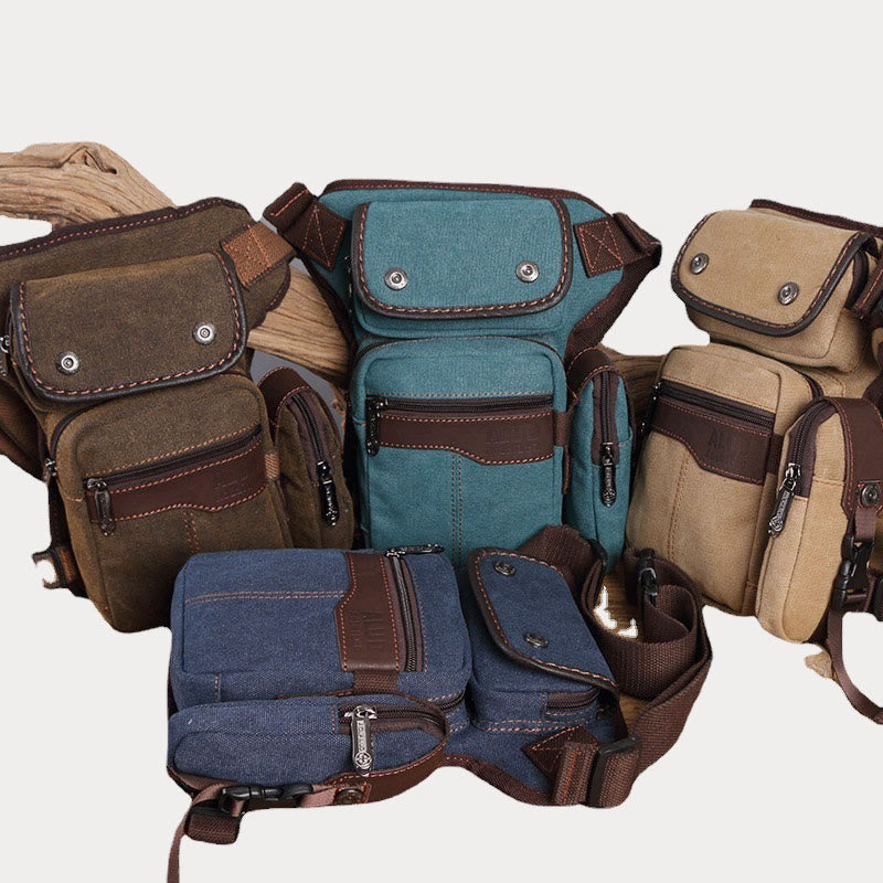 Beintasche für Männer, langlebige vertikale Outdoor-Sport-Canvas-Tasche