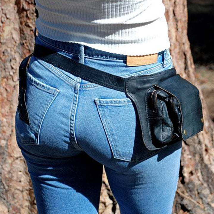 Retro Leder Hüfttasche Damen Schultertasche Hüftgürtel