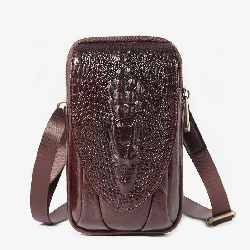 Handytasche aus Leder für Herren, langlebig, multifunktional, zum Tragen auf dem Gürtel, Hüfttasche